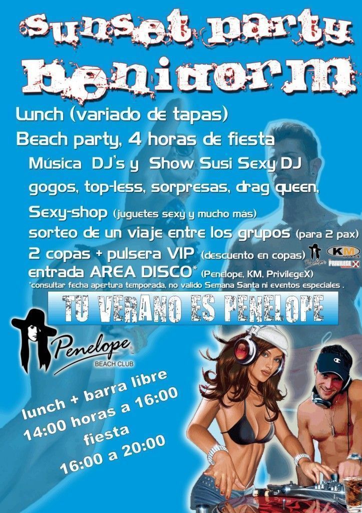 Sunset Party Penelope Beach Benidorm